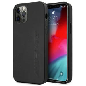 AMG AMHCP12LDOLBK iPhone 12 Pro Max 6,7" czarny/black hardcase Leather Hot Stampedeng
