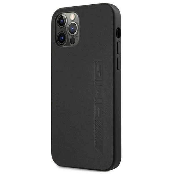 AMG AMHCP12LDOLBK iPhone 12 Pro Max 6,7" czarny/black hardcase Leather Hot Stampedeng