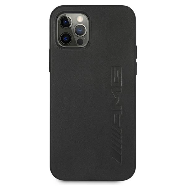 AMG AMHCP12LDOLBK iPhone 12 Pro Max 6,7" czarny/black hardcase Leather Hot Stampedeng
