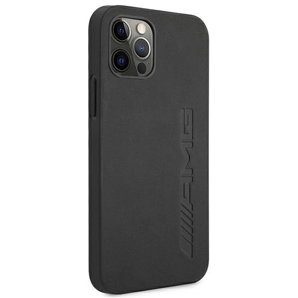 AMG AMHCP12LDOLBK iPhone 12 Pro Max 6,7" czarny/black hardcase Leather Hot Stampedeng