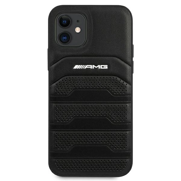 AMG AMHCP12SGSEBK iPhone 12 mini 5,4" czarny/black hardcase Leather Debossed Lineseng