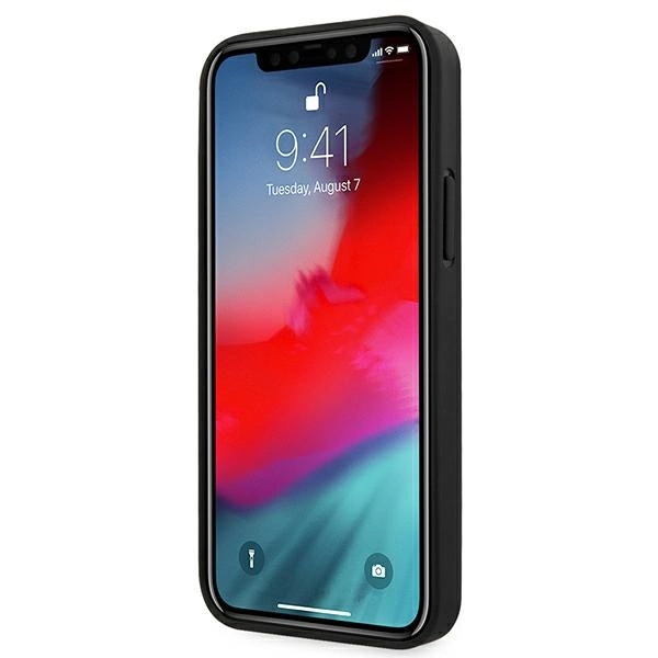 AMG AMHCP12SGSEBK iPhone 12 mini 5,4" czarny/black hardcase Leather Debossed Lineseng