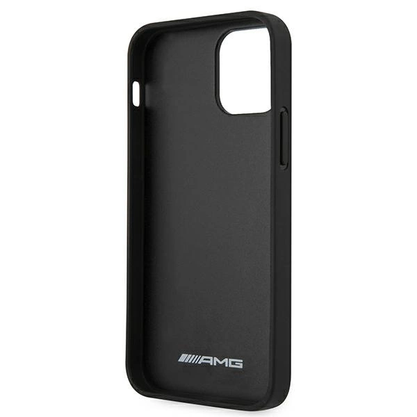 AMG AMHCP12SGSEBK iPhone 12 mini 5,4" czarny/black hardcase Leather Debossed Lineseng