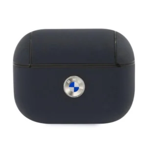 BMW BMAPSSLNA AirPods Pro cover granatowy/navy Geniune Leather Silver Logoeng