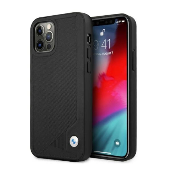 Etui BMW BMHCP12LRCDPK iPhone 12 Pro Max 6,7" czarny/black hardcase Leather Debosseng