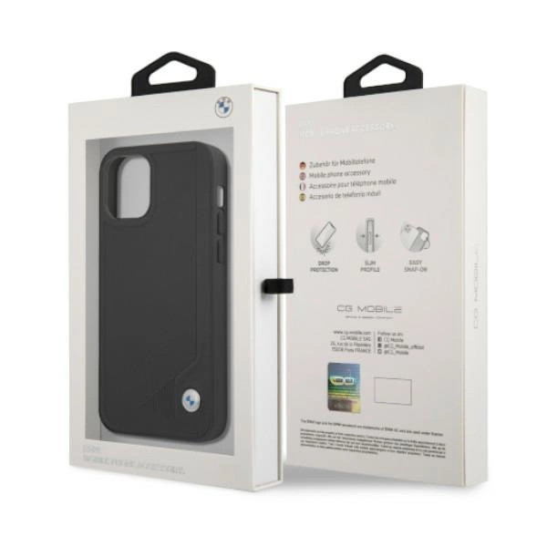 Etui BMW BMHCP12LRCDPK iPhone 12 Pro Max 6,7" czarny/black hardcase Leather Debosseng