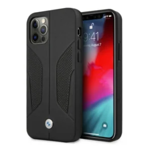 Etui BMW BMHCP12LRSCSK iPhone 12 Pro Max 6,7" czarny/black hardcase Leather Perforate Sideseng
