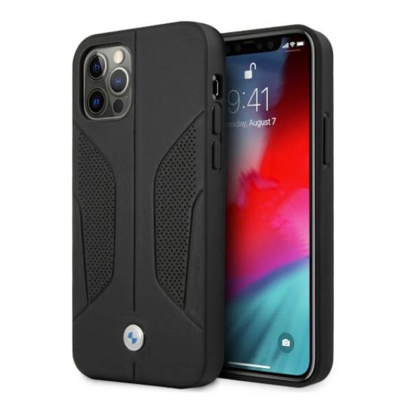 Etui BMW BMHCP12LRSCSK iPhone 12 Pro Max 6,7" czarny/black hardcase Leather Perforate Sideseng