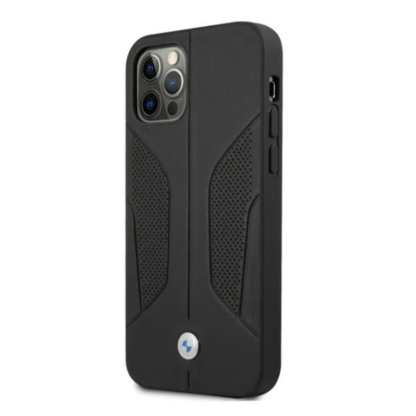 Etui BMW BMHCP12LRSCSK iPhone 12 Pro Max 6,7" czarny/black hardcase Leather Perforate Sideseng
