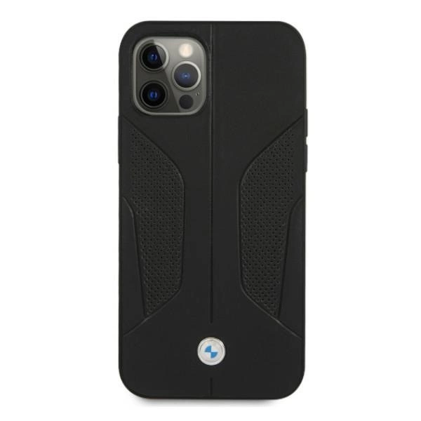 Etui BMW BMHCP12LRSCSK iPhone 12 Pro Max 6,7" czarny/black hardcase Leather Perforate Sideseng