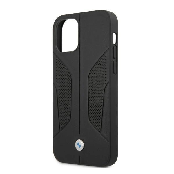 Etui BMW BMHCP12LRSCSK iPhone 12 Pro Max 6,7" czarny/black hardcase Leather Perforate Sideseng