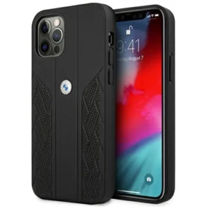 Etui BMW BMHCP12LRSPPK iPhone 12 Pro Max 6,7" czarny/black hardcase Leather Curve Perforateeng