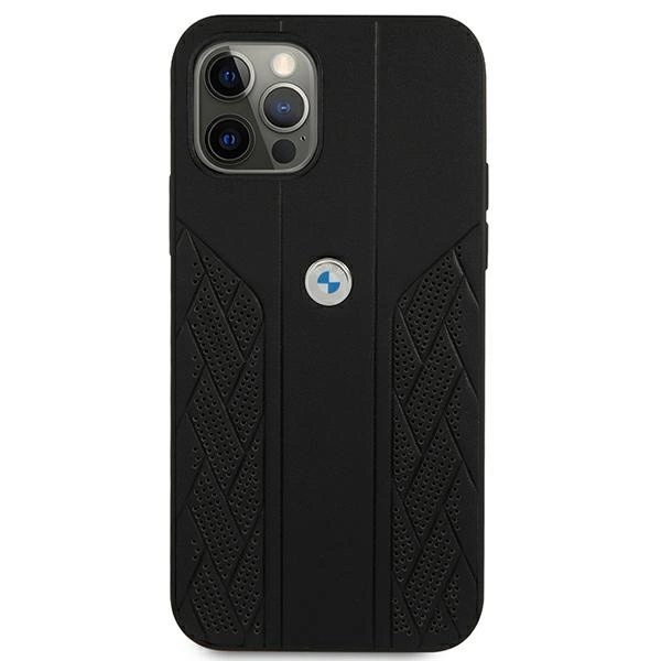 Etui BMW BMHCP12LRSPPK iPhone 12 Pro Max 6,7" czarny/black hardcase Leather Curve Perforateeng
