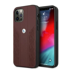 Etui BMW BMHCP12LRSPPR iPhone 12 Pro Max 6,7" czerwony/red hardcase Leather Curve Perforateeng
