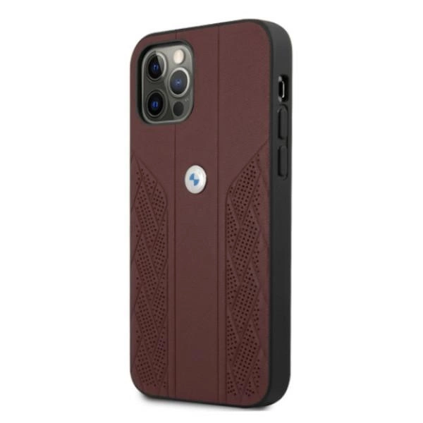 Etui BMW BMHCP12LRSPPR iPhone 12 Pro Max 6,7" czerwony/red hardcase Leather Curve Perforateeng