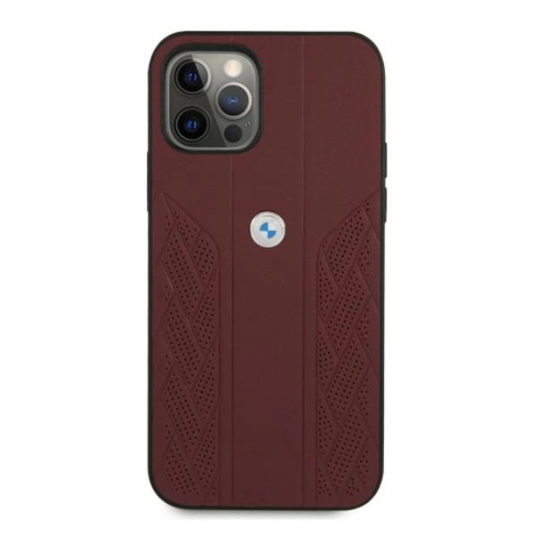 Etui BMW BMHCP12LRSPPR iPhone 12 Pro Max 6,7" czerwony/red hardcase Leather Curve Perforateeng