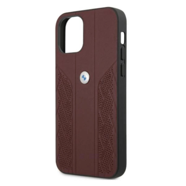 Etui BMW BMHCP12LRSPPR iPhone 12 Pro Max 6,7" czerwony/red hardcase Leather Curve Perforateeng