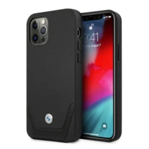 Etui BMW BMHCP12LRSWPK iPhone 12 Pro Max 6,7" czarny/black hardcase Leather Perforateeng