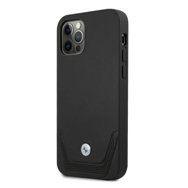 Etui BMW BMHCP12LRSWPK iPhone 12 Pro Max 6,7" czarny/black hardcase Leather Perforateeng