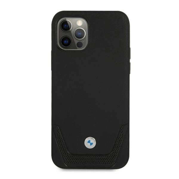 Etui BMW BMHCP12LRSWPK iPhone 12 Pro Max 6,7" czarny/black hardcase Leather Perforateeng