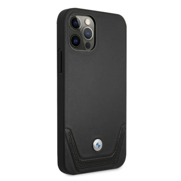 Etui BMW BMHCP12LRSWPK iPhone 12 Pro Max 6,7" czarny/black hardcase Leather Perforateeng