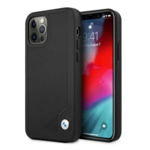 Etui BMW BMHCP12MRCDPK iPhone 12/12 Pro 6,1" czarny/black hardcase Leather Debosseng