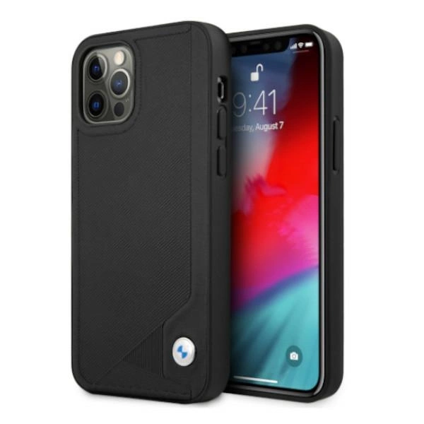 Etui BMW BMHCP12MRCDPK iPhone 12/12 Pro 6,1" czarny/black hardcase Leather Debosseng
