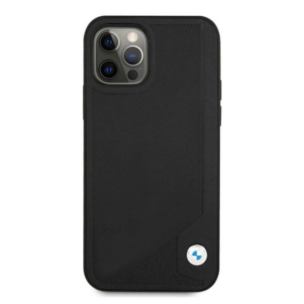 Etui BMW BMHCP12MRCDPK iPhone 12/12 Pro 6,1" czarny/black hardcase Leather Debosseng