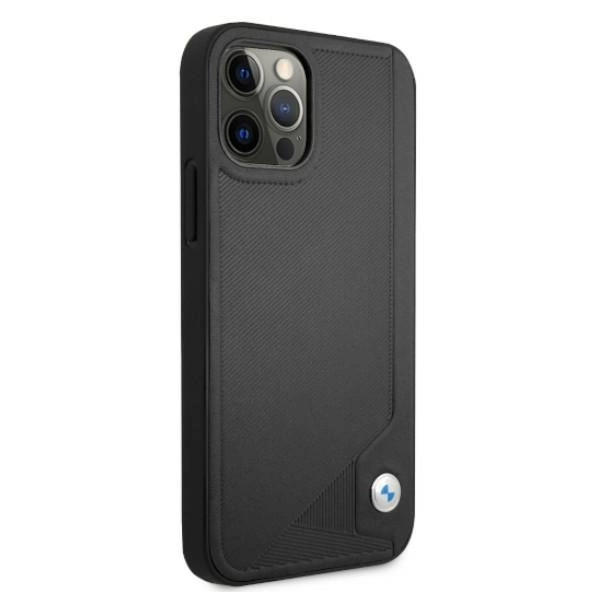 Etui BMW BMHCP12MRCDPK iPhone 12/12 Pro 6,1" czarny/black hardcase Leather Debosseng