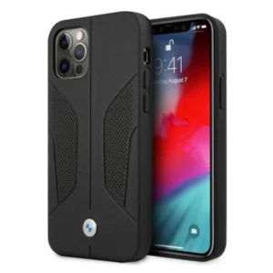 Etui BMW BMHCP12MRSCSK iPhone 12/12 Pro 6,1" czarny/black hardcase Leather Perforate Sideseng