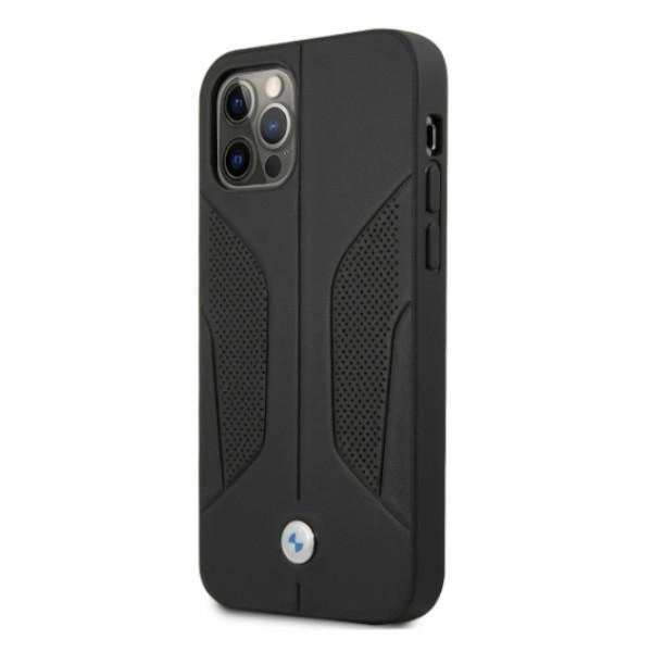 Etui BMW BMHCP12MRSCSK iPhone 12/12 Pro 6,1" czarny/black hardcase Leather Perforate Sideseng