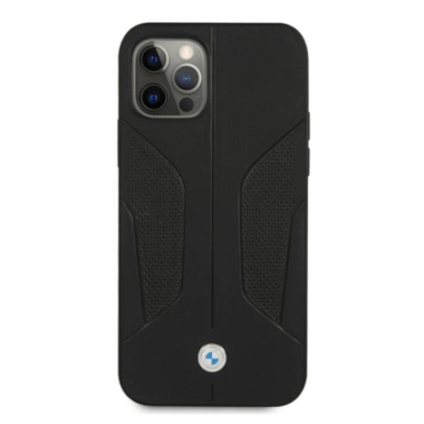 Etui BMW BMHCP12MRSCSK iPhone 12/12 Pro 6,1" czarny/black hardcase Leather Perforate Sideseng