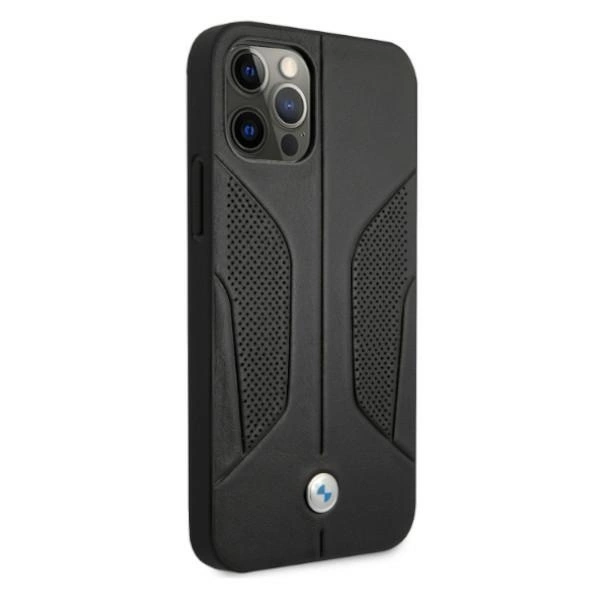 Etui BMW BMHCP12MRSCSK iPhone 12/12 Pro 6,1" czarny/black hardcase Leather Perforate Sideseng