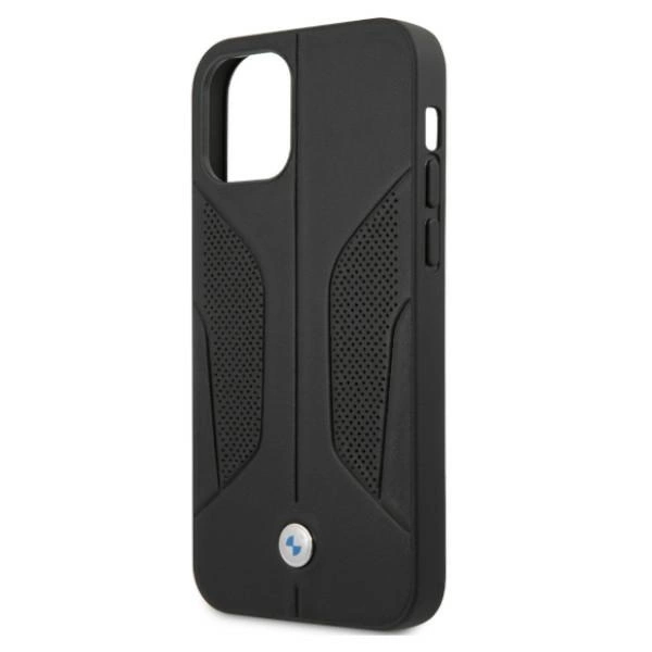 Etui BMW BMHCP12MRSCSK iPhone 12/12 Pro 6,1" czarny/black hardcase Leather Perforate Sideseng