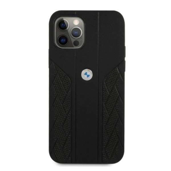 Etui BMW BMHCP12MRSPPK iPhone 12/12 Pro 6,1" czarny/black hardcase Leather Curve Perforateeng