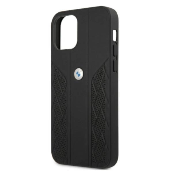 Etui BMW BMHCP12MRSPPK iPhone 12/12 Pro 6,1" czarny/black hardcase Leather Curve Perforateeng