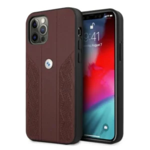 Etui BMW BMHCP12MRSPPR iPhone 12/12 Pro 6,1" czerwony/red hardcase Leather Curve Perforateeng
