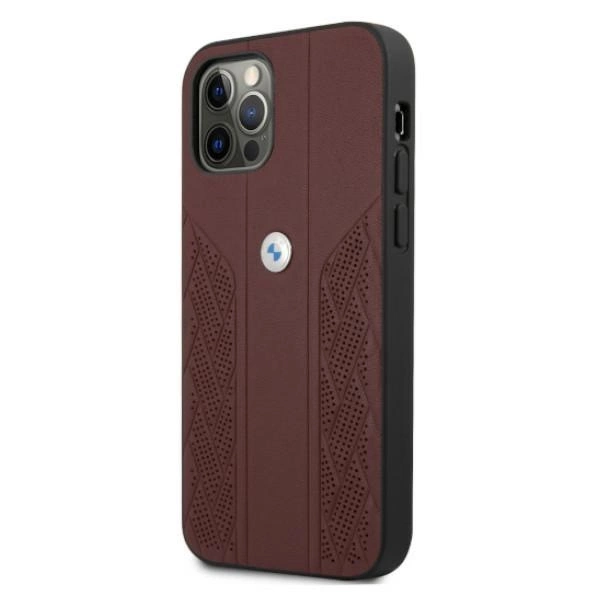 Etui BMW BMHCP12MRSPPR iPhone 12/12 Pro 6,1" czerwony/red hardcase Leather Curve Perforateeng