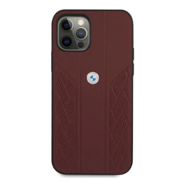 Etui BMW BMHCP12MRSPPR iPhone 12/12 Pro 6,1" czerwony/red hardcase Leather Curve Perforateeng