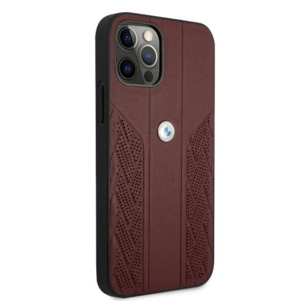 Etui BMW BMHCP12MRSPPR iPhone 12/12 Pro 6,1" czerwony/red hardcase Leather Curve Perforateeng
