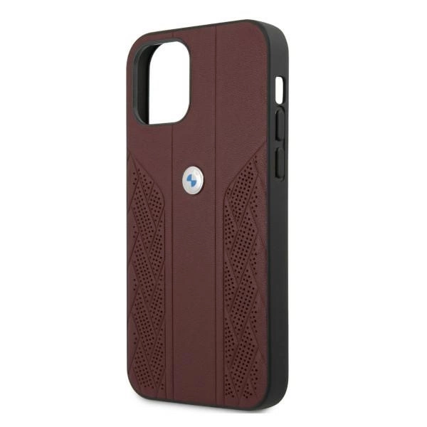 Etui BMW BMHCP12MRSPPR iPhone 12/12 Pro 6,1" czerwony/red hardcase Leather Curve Perforateeng