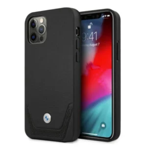 Etui BMW BMHCP12MRSWPK iPhone 12/12 Pro 6,1" czarny/black hardcase Leather Perforateeng