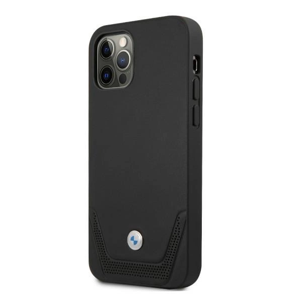 Etui BMW BMHCP12MRSWPK iPhone 12/12 Pro 6,1" czarny/black hardcase Leather Perforateeng