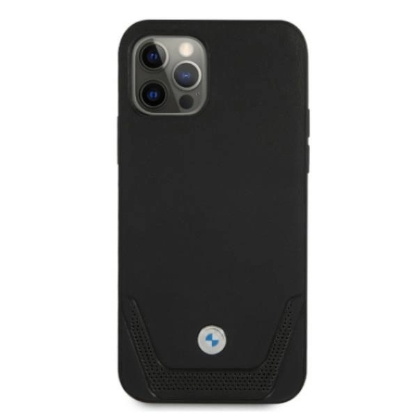 Etui BMW BMHCP12MRSWPK iPhone 12/12 Pro 6,1" czarny/black hardcase Leather Perforateeng