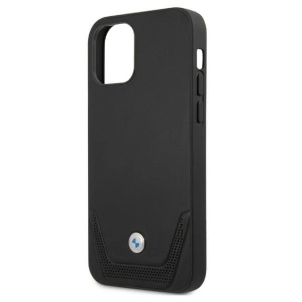 Etui BMW BMHCP12MRSWPK iPhone 12/12 Pro 6,1" czarny/black hardcase Leather Perforateeng