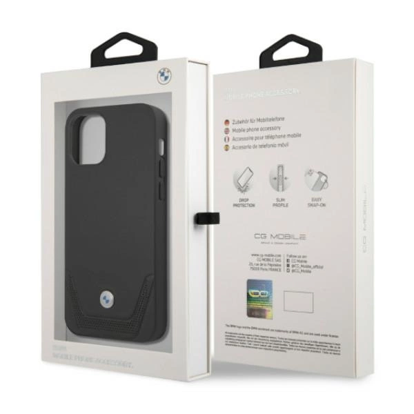 Etui BMW BMHCP12MRSWPK iPhone 12/12 Pro 6,1" czarny/black hardcase Leather Perforateeng