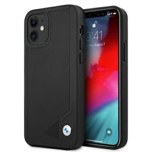 Etui BMW BMHCP12SRCDPK iPhone 12 mini 5,4" czarny/black hardcase Leather Debosseng