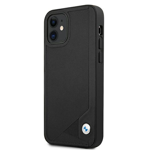 Etui BMW BMHCP12SRCDPK iPhone 12 mini 5,4" czarny/black hardcase Leather Debosseng