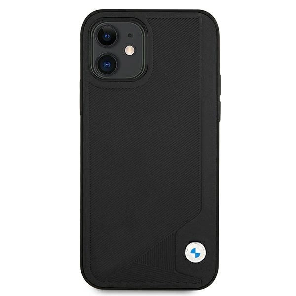 Etui BMW BMHCP12SRCDPK iPhone 12 mini 5,4" czarny/black hardcase Leather Debosseng
