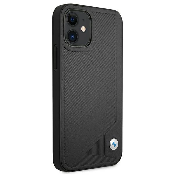 Etui BMW BMHCP12SRCDPK iPhone 12 mini 5,4" czarny/black hardcase Leather Debosseng